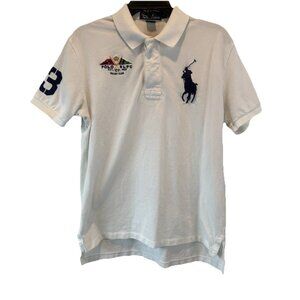 Polo Ralph Lauren Mens White Yacht Club Big Pony Custom Fit Polo Shirt M Preppy